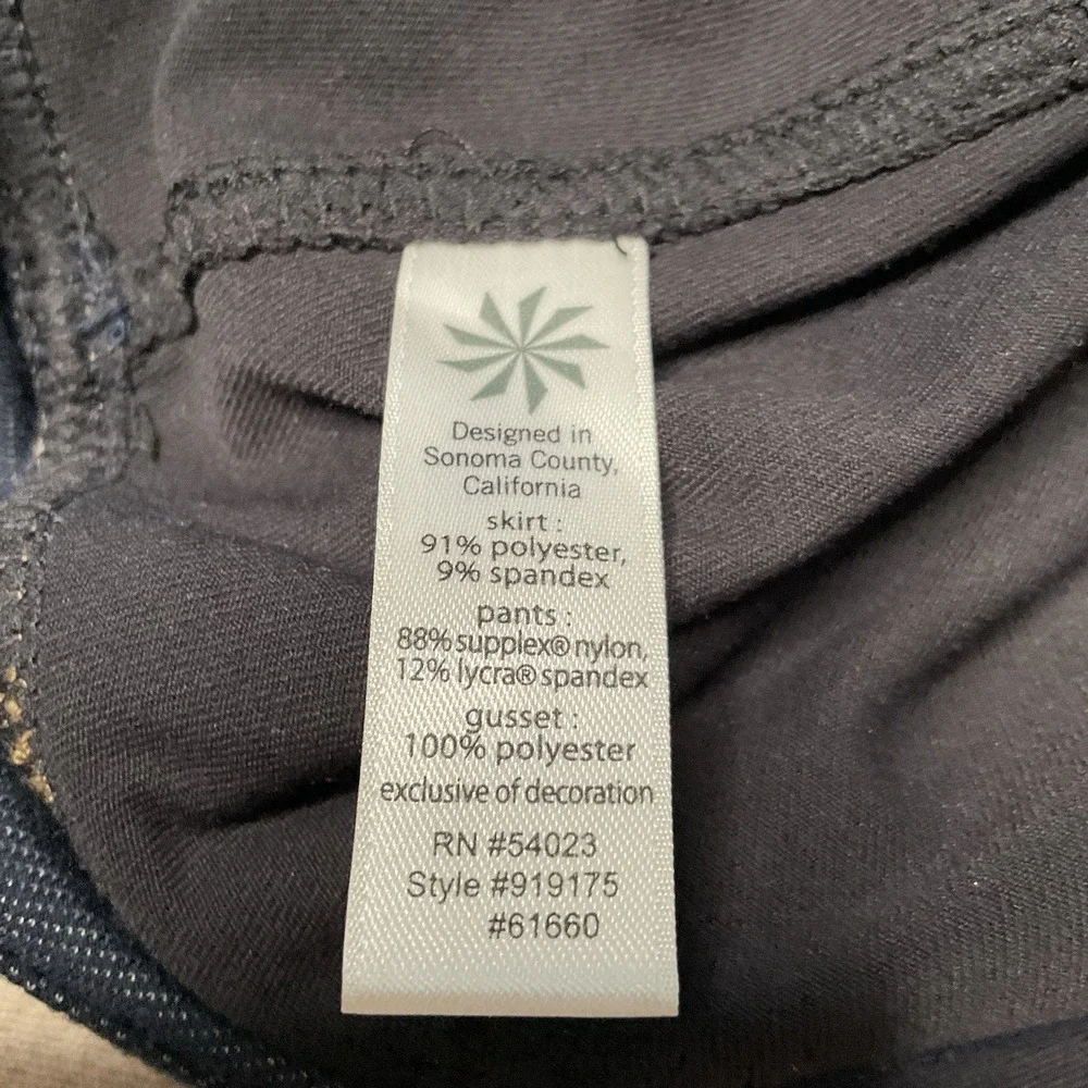 Athleta Womens Size Medium Tall Athleta Contender 2-in-1 Skirt Legging Navy Blue